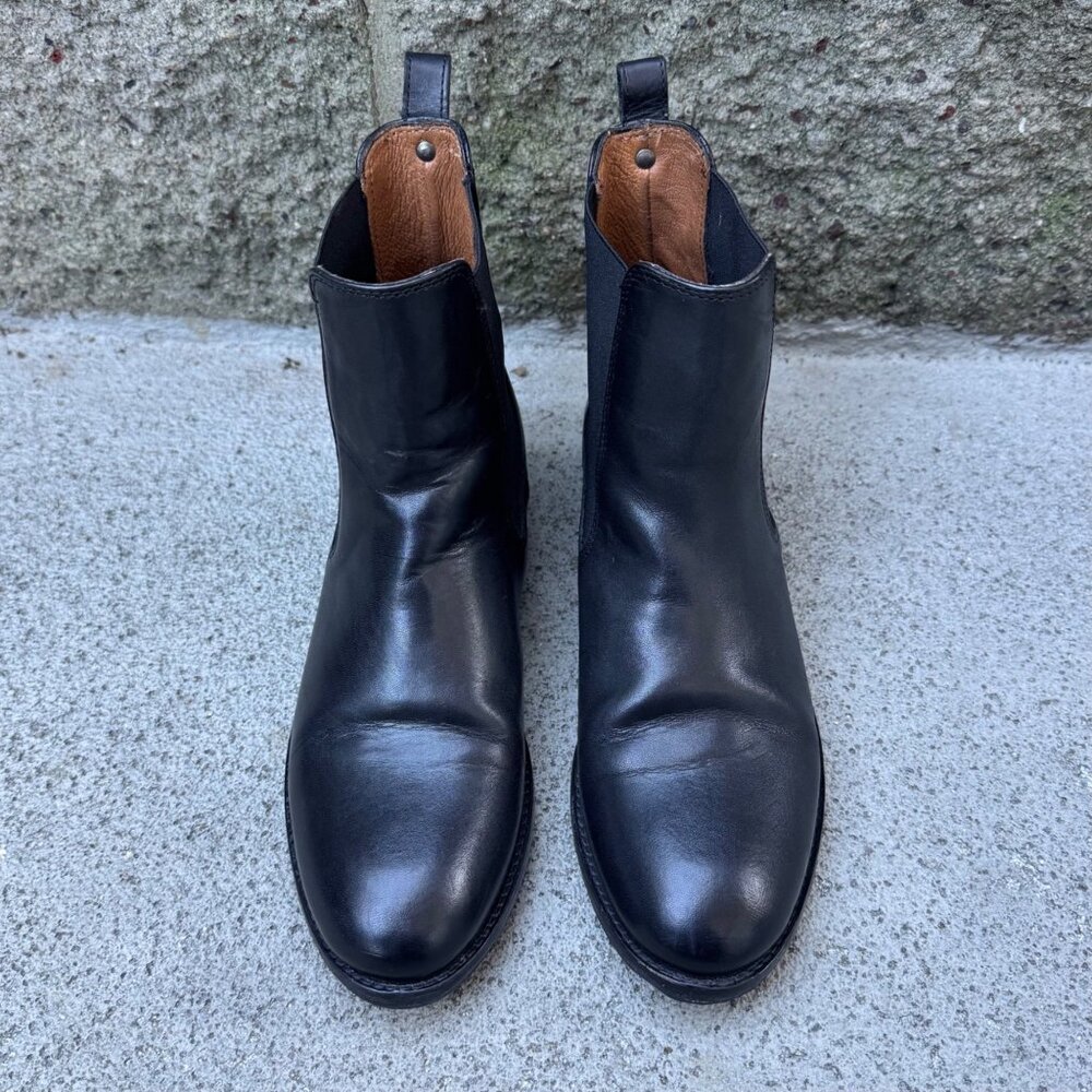 FRYE Melissa Chelsea Boots Womens 7 Black Ankle Boot Italian Leather Bootie - Picture 3 of 13